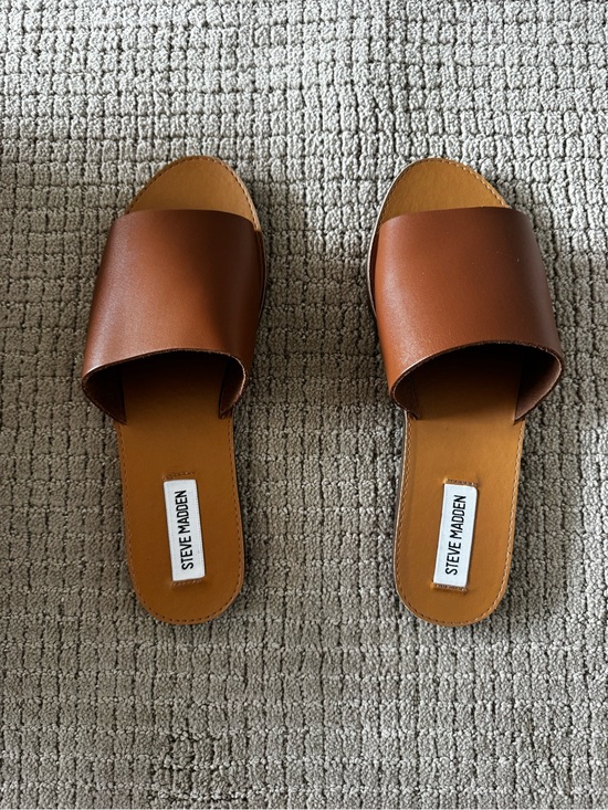 Steve Madden Shoes - Steve Madden Cognac Brown Slide Sandals